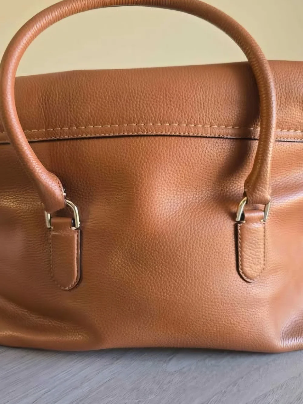 kate spade cognac brown leather satchel with tassel - Picture 5 of 7
